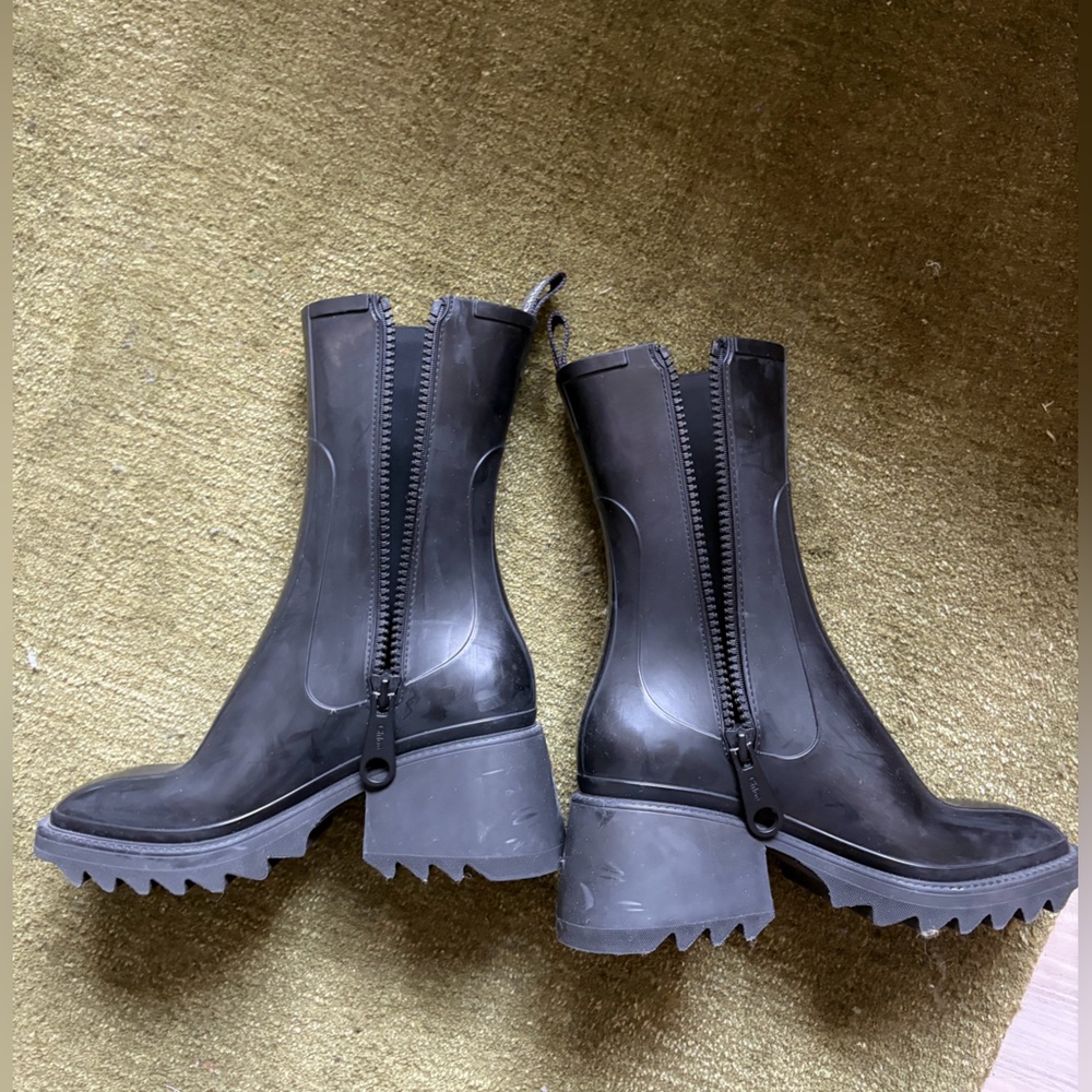 Chloé Betty Chunky Rubber Rain Boots Black - Picture 3 of 7